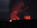 16 Volcano lava flowing at night
